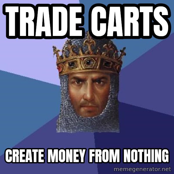 Age Of Empires meme: Trade Carts / Create money from nothing