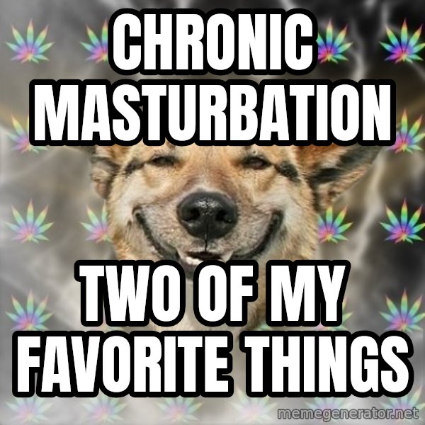 Stoner Dog meme: Chronic Masturbation / two of my favorite things