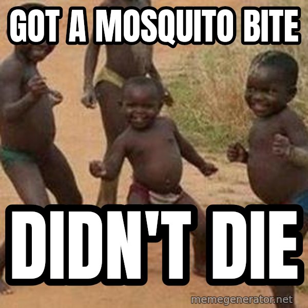 african children dancing meme: GOT A MOSQUITO BITE / DIDN'T DIE
