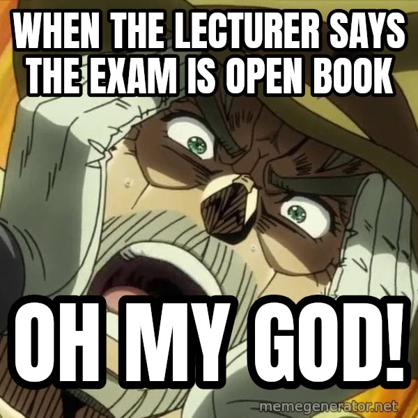 Oh My God (Joseph) meme: When the lecturer says the exam is open book / OH MY GOD!