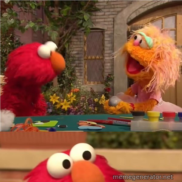 Elmo vs. Rocco meme template